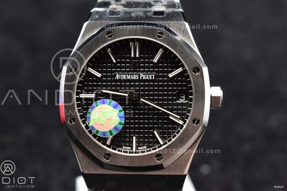 Dial Clone on 41mm Super 15500 Textured 1:1 Best Royal SS Bracelet Oak Black SS APSF Edition A4302 0517